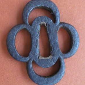 T429. Unusually Thick Iron Sukashi Tsuba