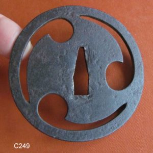 C249. Iron Sukashi Tsuba, Katchushi