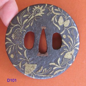 D101. Iron Heianjo Zogan Tsuba