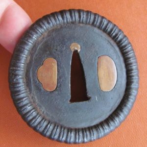 T452. Unusually Thick Iron Tsuba