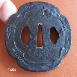 T456. Umetada School Tsuba with Dragon