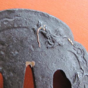 T456. Umetada School Tsuba with Dragon