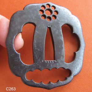 C263. Higo Iron Tsuba, Hosokawa Mon