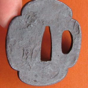 T211. Tanto Size Iron Tempo Tsuba