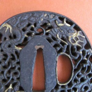 J136. Carp Becoming a Dragon Tsuba