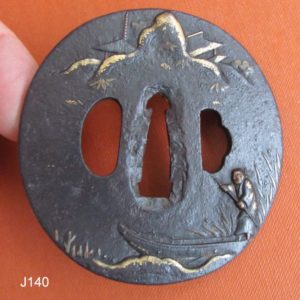 J140. Iron Tsuba, Nagasaki or Jakushi