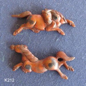 K212. Yamagane & Shakudo Horse Menuki, Quite Nice