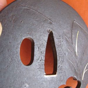 T255. Iron Tsuba by Umetada Mitsushige