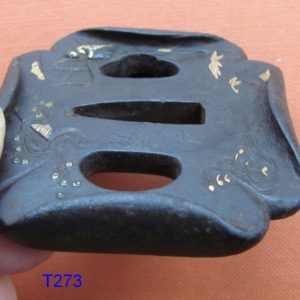 T273. Unusual Iron Tsuba Signed Soten