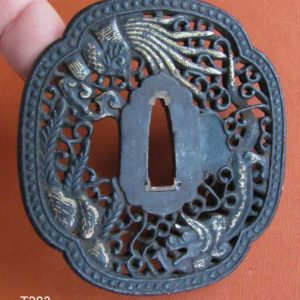 T283. Great Namban Tsuba in Box with hakogake by Dr. Sato