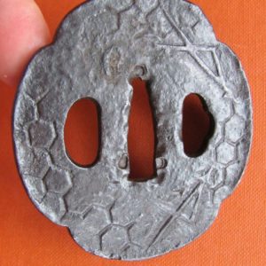 M197. Nobuie Style Iron Tsuba, great iron