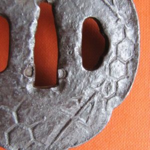 M197. Nobuie Style Iron Tsuba, great iron