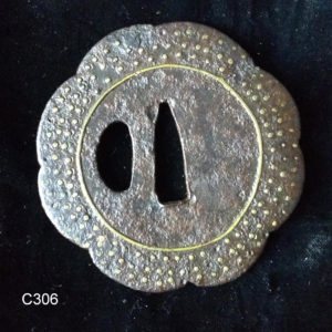 C306. Onin Tsuba, Brass Ten Zogan