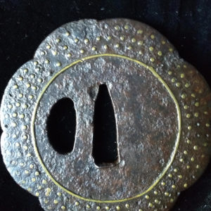 C306. Onin Tsuba, Brass Ten Zogan