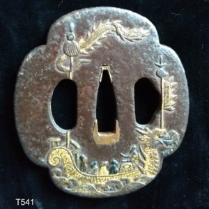 T541. Ion Tsuba with Outstanding Dragon Boat