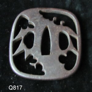 Q817. Papered Iron Sukashi Tsuba