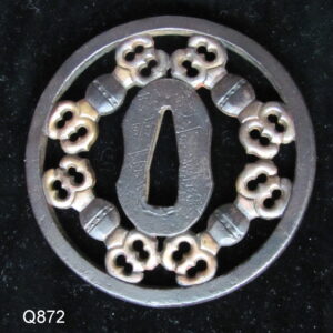 Q872. Iron Sukashi Tsuba, Vajra