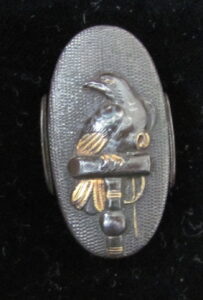 Q879. Shakudo Nanako Fuchi Kashira, Bird on Roost